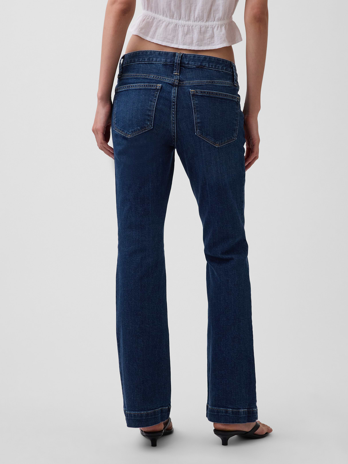 Low Rise Long & Lean Split-Hem Jeans - Dark indigo