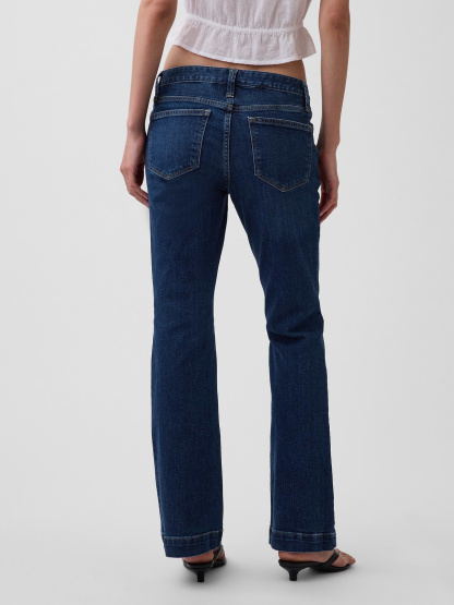 Low Rise Long & Lean Split-Hem Jeans - Dark indigo