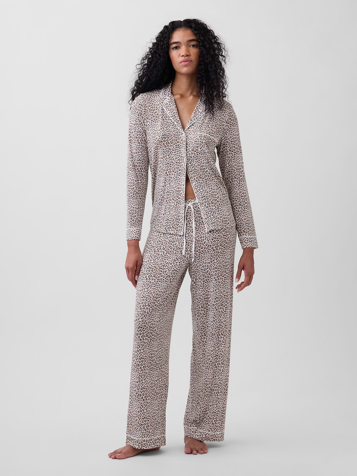 SoftMade Modal PJ Pants - Leopard brown print
