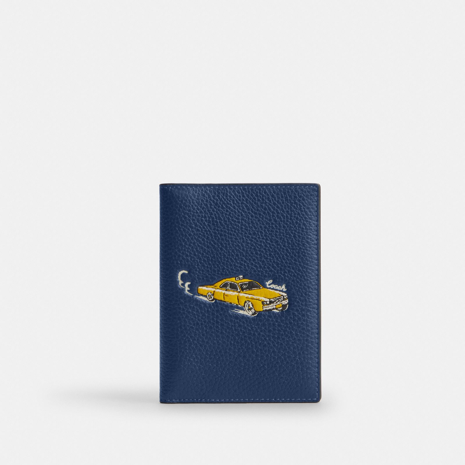Passport Card Case With Car Print - Silver/Deep Blue Multi