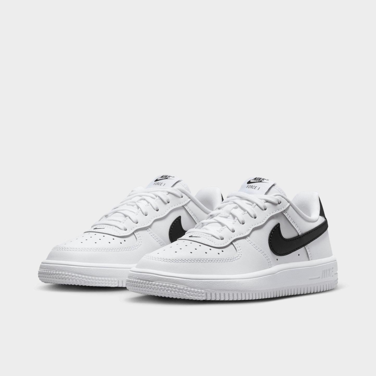 Little Kids' Nithtke Force 1 Casual Shoes - Part 1 - White/Black - Both shoes facing left