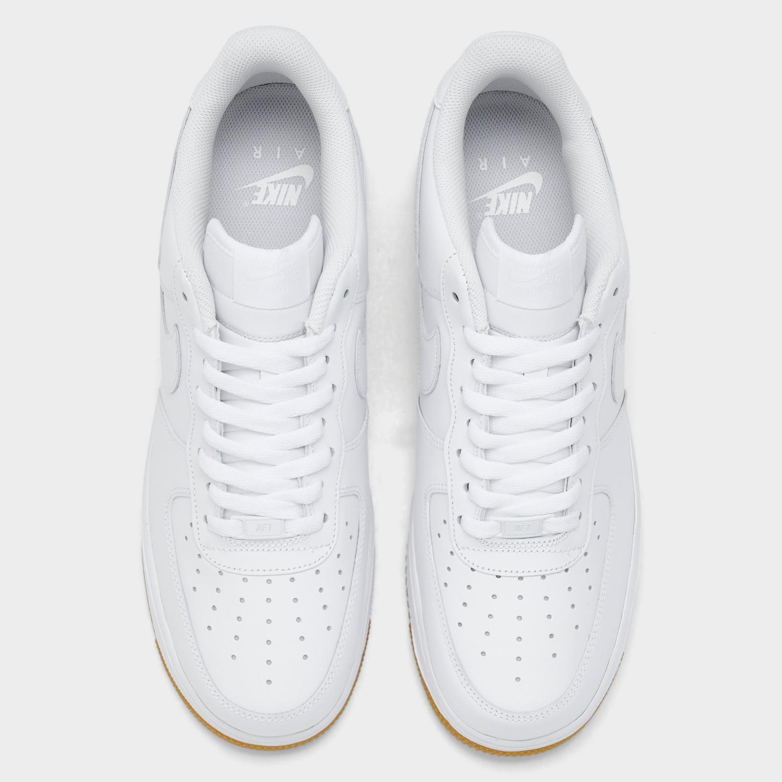 Men's Nike Air Force 1 '07 Gum Casual Shoes - White/White/Gum Light Brown