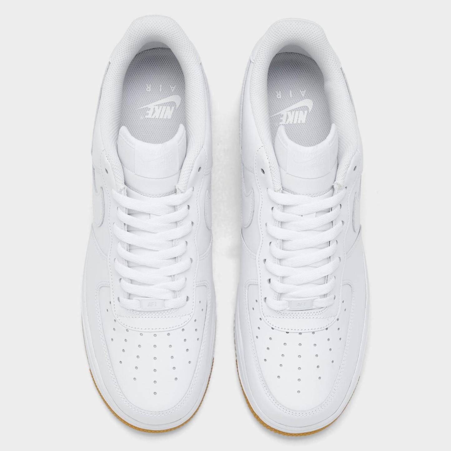 Men's Nike Air Force 1 '07 Gum Casual Shoes - White/White/Gum Light Brown