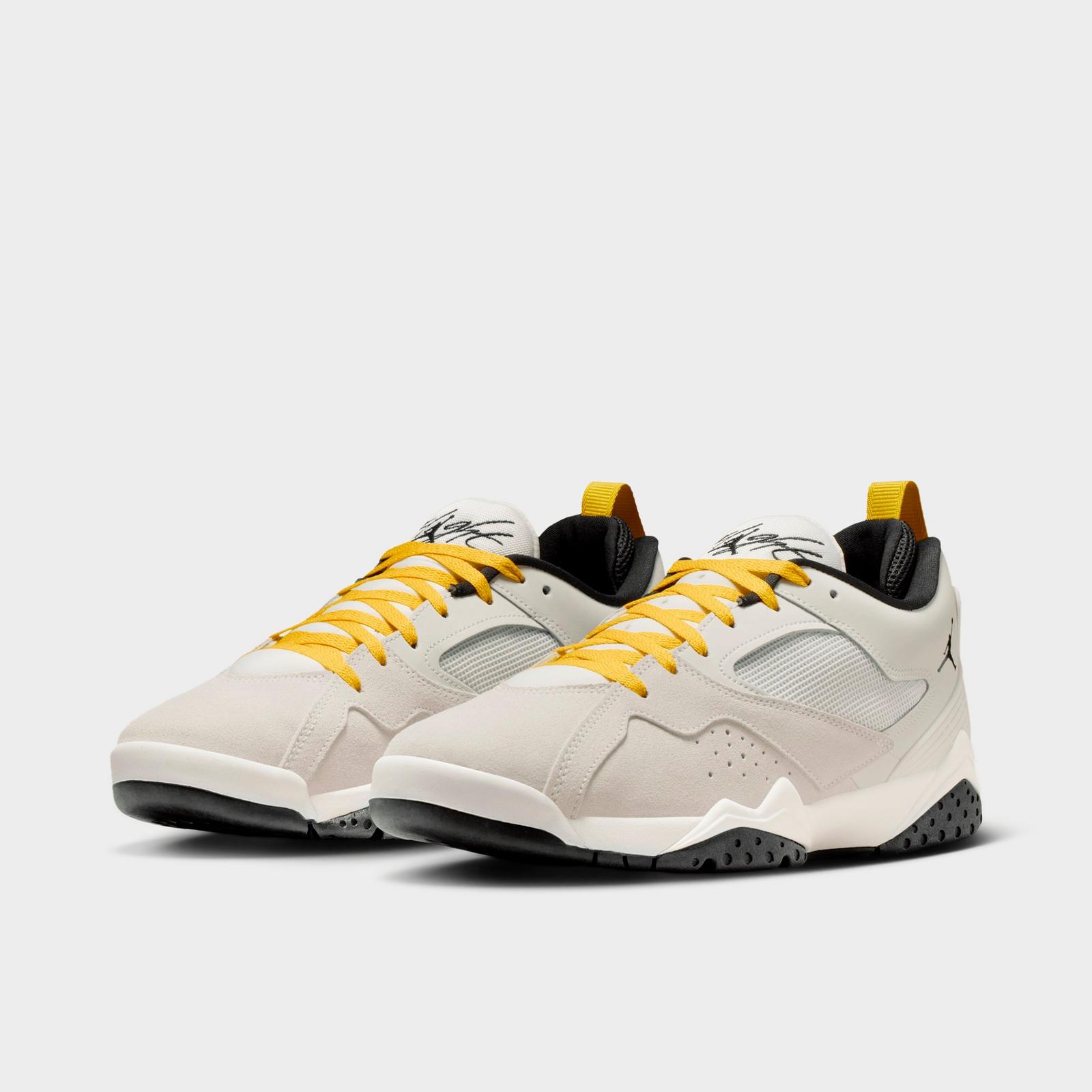Men's Air Jordan MVP 92 Casual Shoes - Summit White/Vivid Sulfur/Black - Left shoe facing left. Outside of the shoe. - view 2