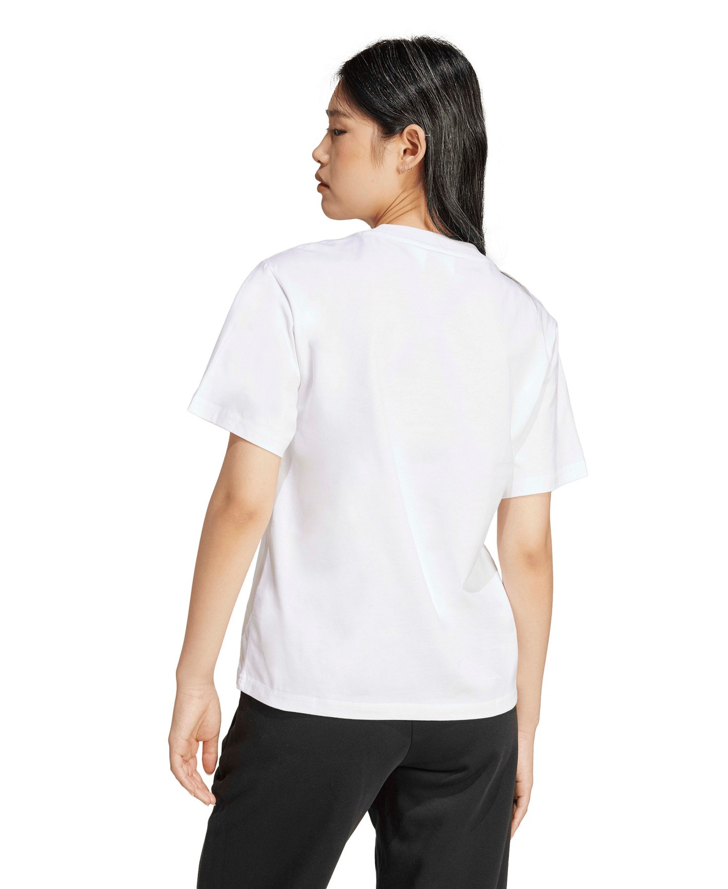 adidas Women's Short-Sleeve Cotton Crewneck Logo T-Shirt - White/black