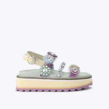 Kurt Geiger London Octavia Sling Platform Sandal - Multi Colored