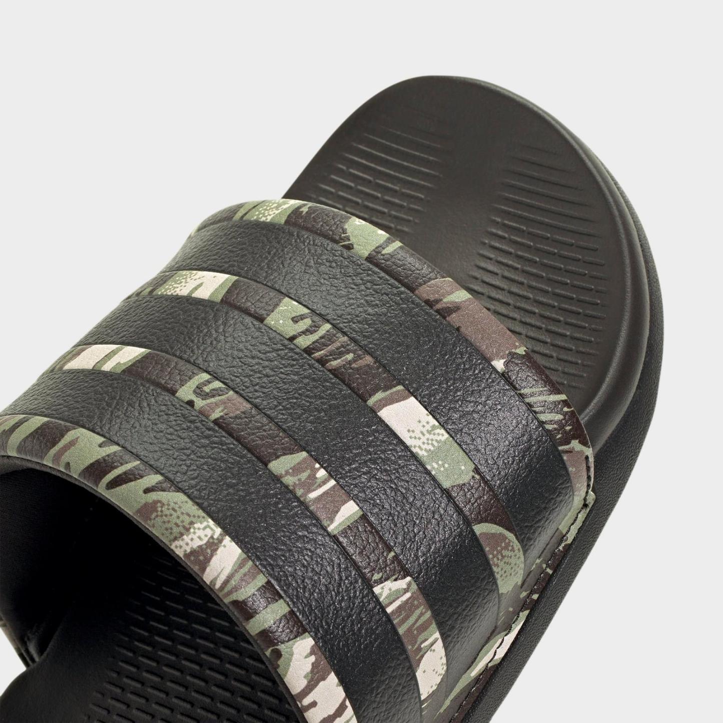 Women's adidas Adilette Comfort 2.0 Slide Sandals - Core Black/Core Black/Aurora Coffee - view 3