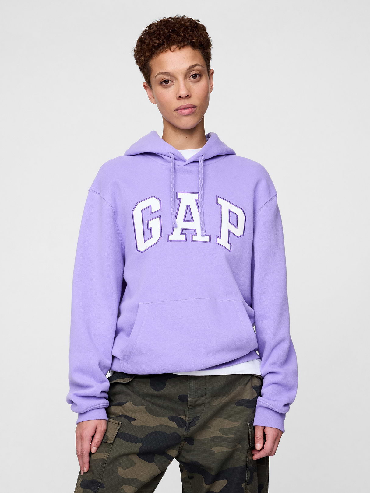 Adult VintageSoft Arch Logo Hoodie - Wisteria blossom