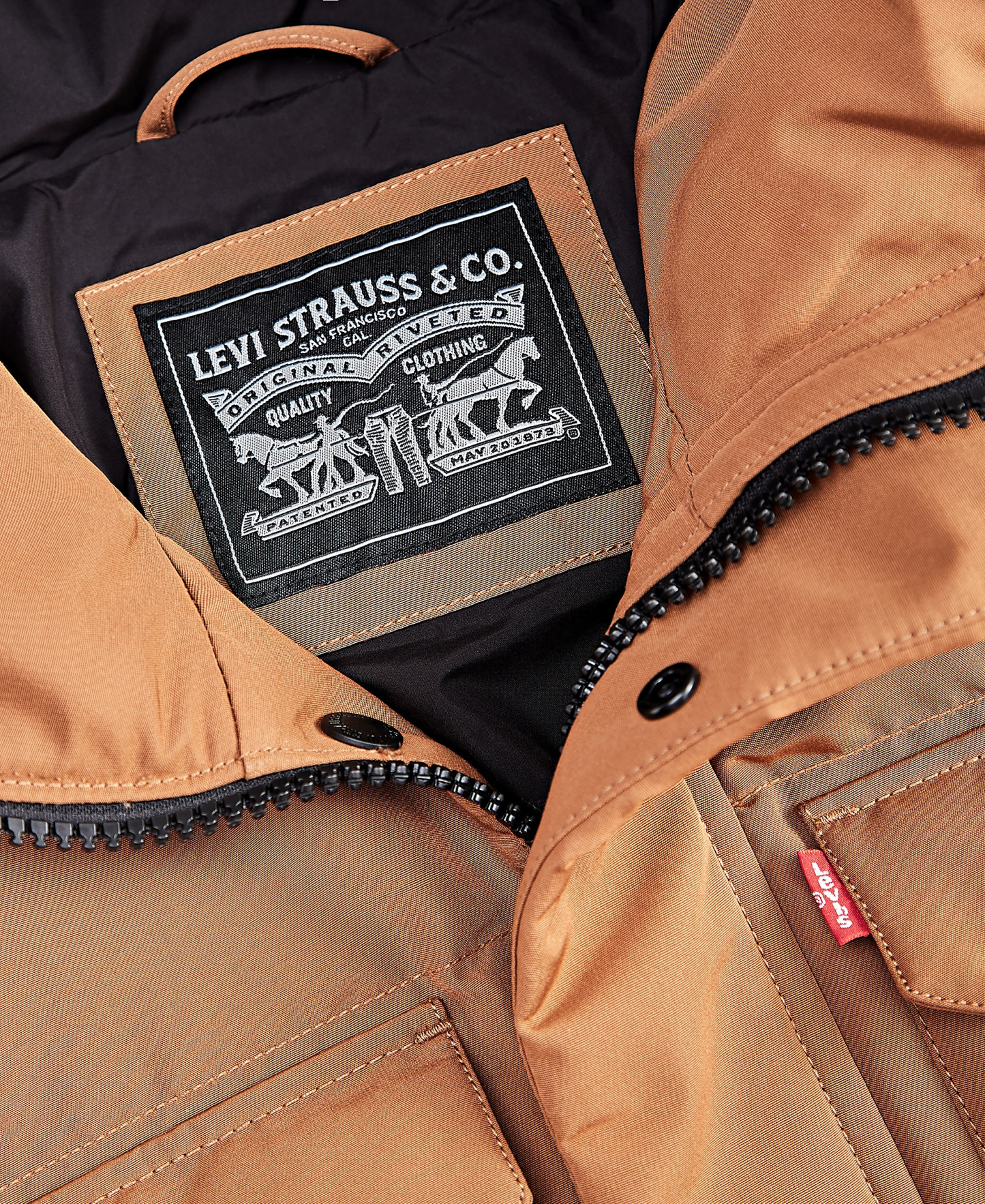 Levi's Men's Quilted Hooded Puffer Jacket - Brown
