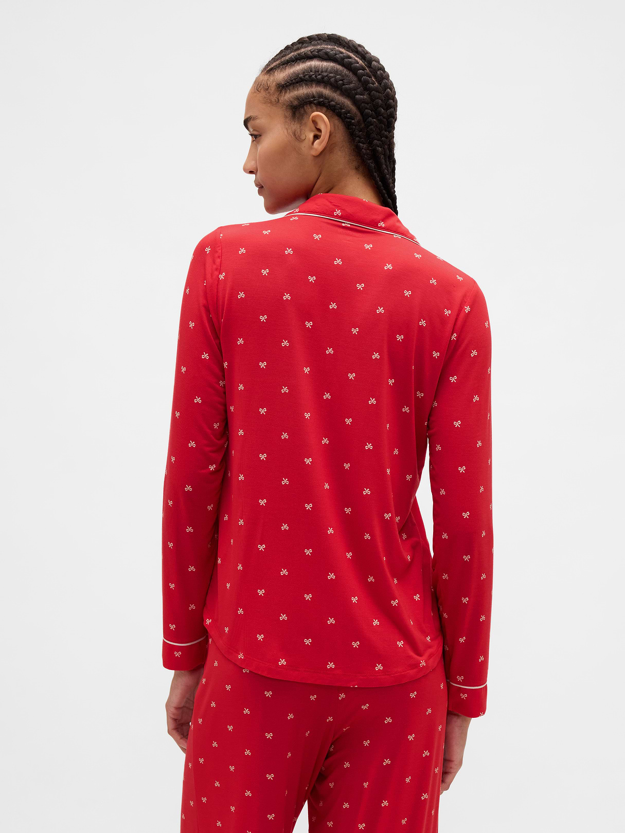 SoftMade Modal PJ Top - Red bows