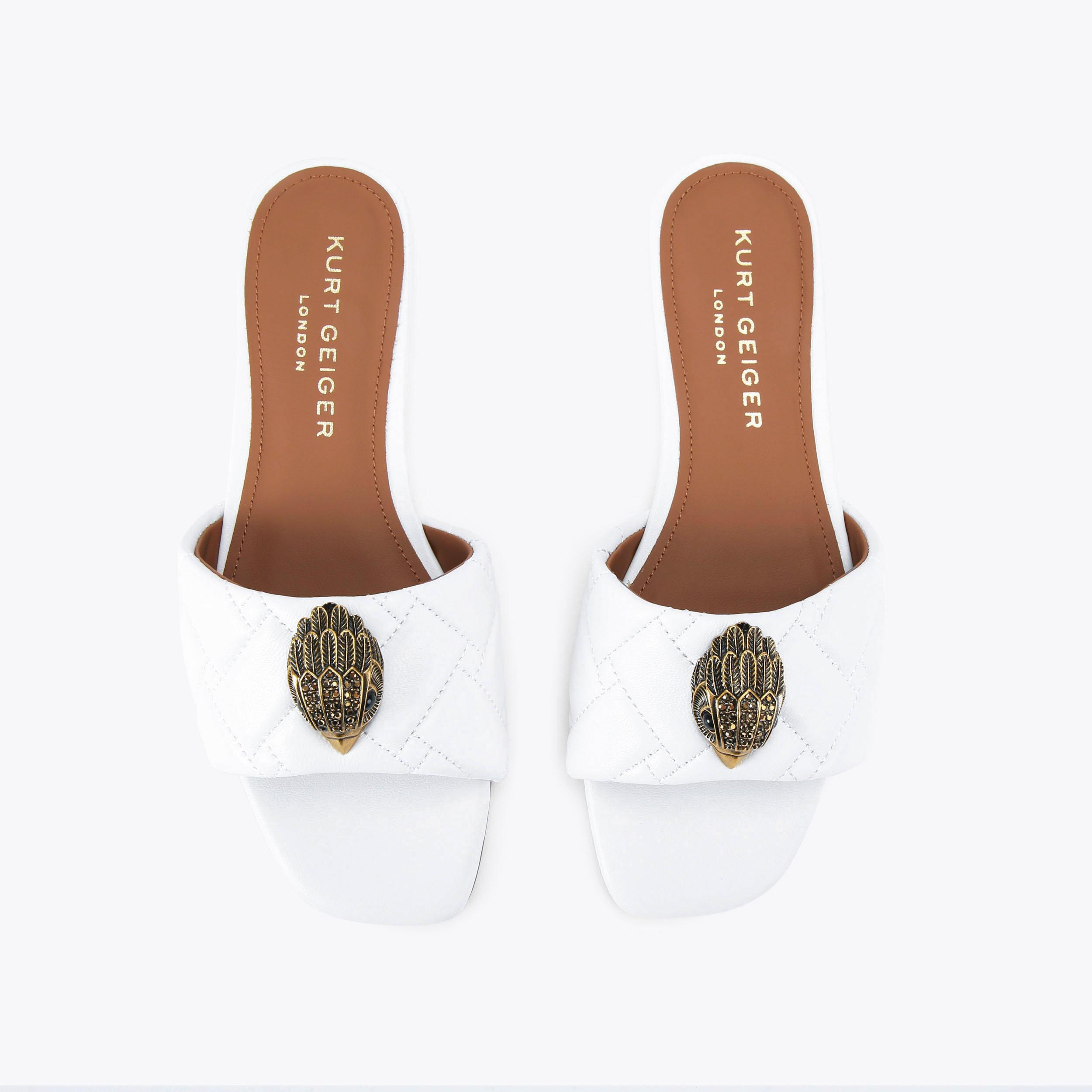 Kurt Geiger London Kensington Flat Sandal - White - view 3