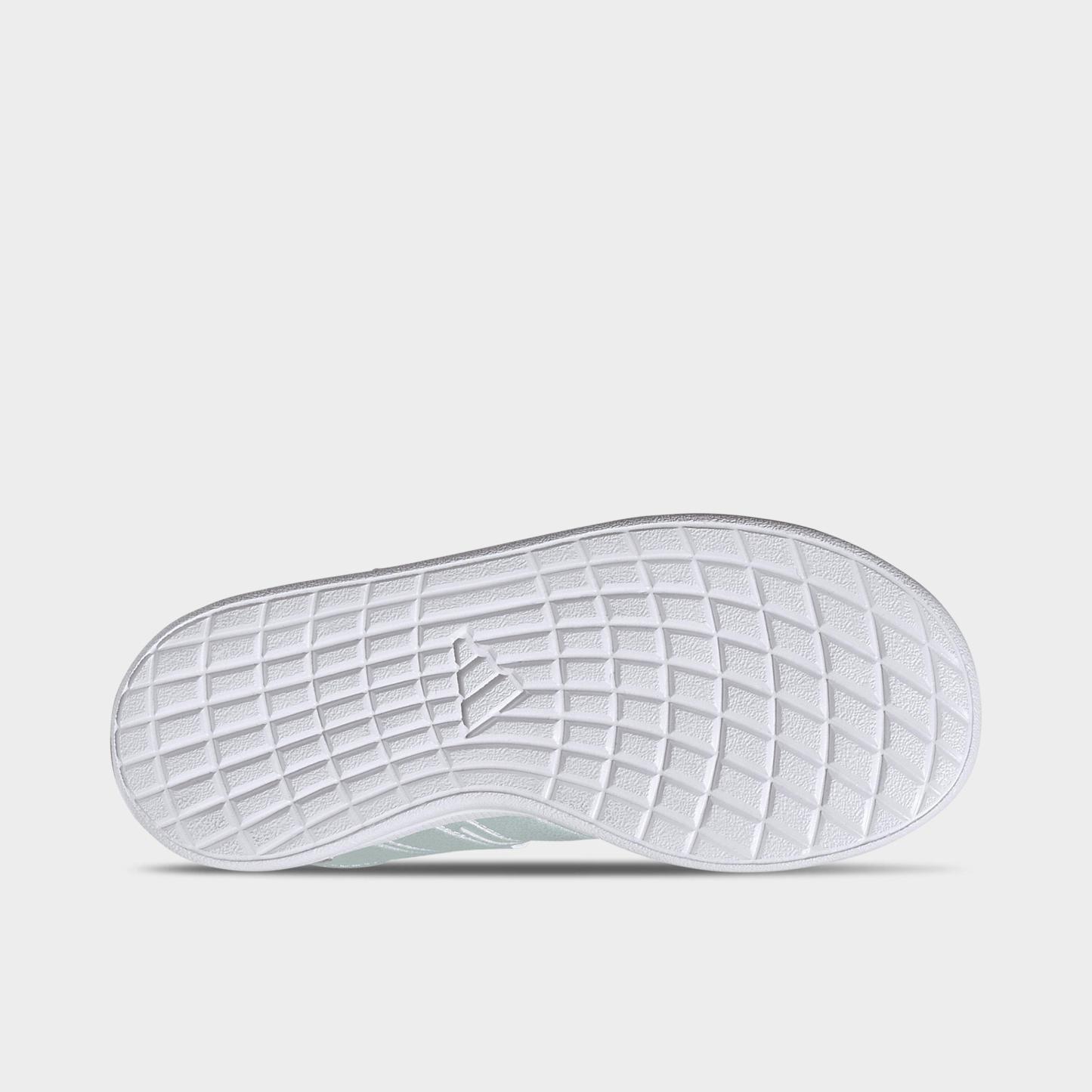 Little Kids' adidas x Minecraft Lightorama Court Stretch Lace Hook-And-Loop Casual Shoes - Halo Mint/Solar Purple/Ice Lavender - Bottom view