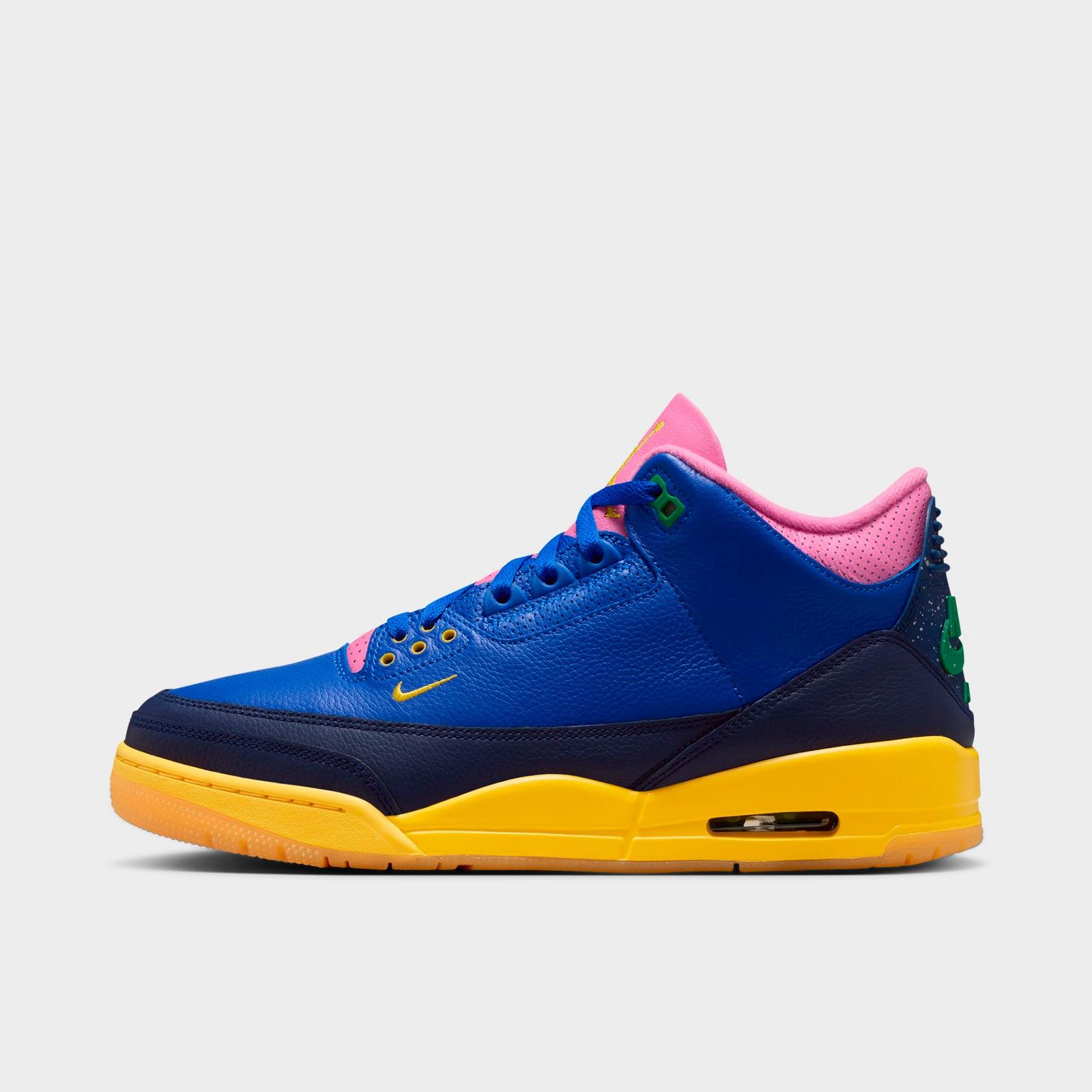 Air Jordan Retro 3 Basketball Shoes - Racer Blue/Lucky Green/Blue Void/Varsity Maize - view 1