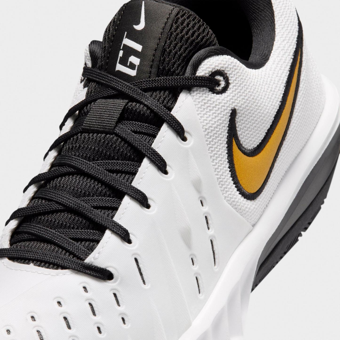Men's Nithtke G.T. Cut Academy 2 Basketball Shoes - White/Black/Metallic Gold - Detail shot