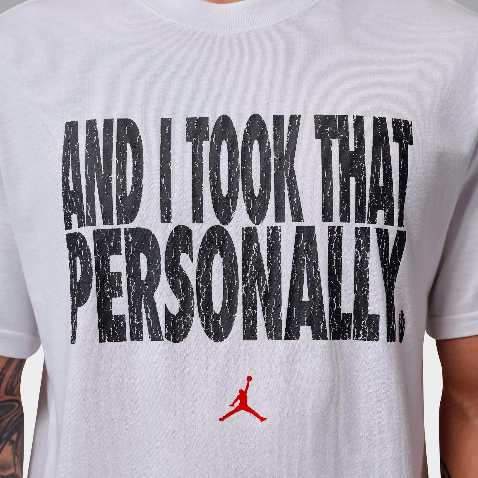 Men's Jordan Sport Dri-FIT And I Took That Personally T-Shirt - White/Black/University Red - view 5