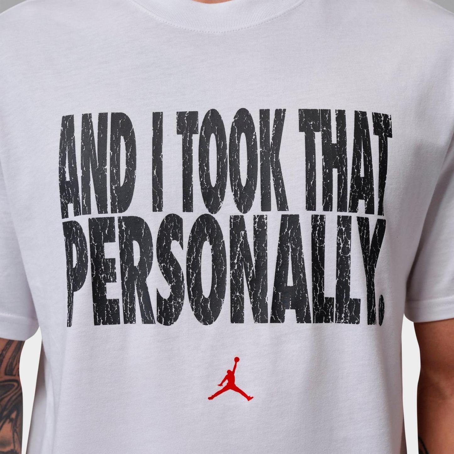 Men's Jordan Sport Dri-FIT And I Took That Personally T-Shirt - White/Black/University Red - view 5