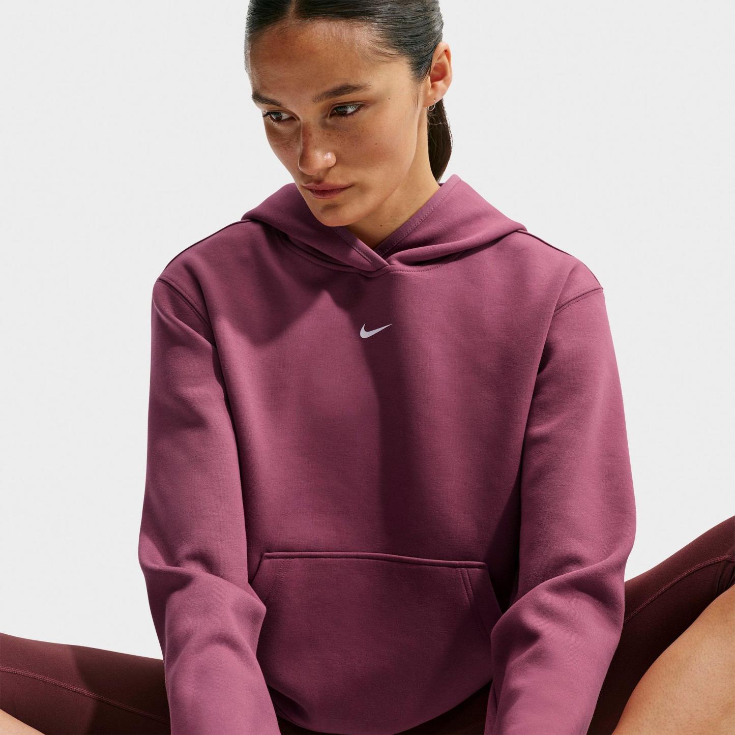 Women's Nithtke Studio Fleece Sport Dri-FIT Pullover Hoodie - Pink Smoke/White