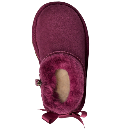 UGG® Toddler Kids Ultra Mini Bailey Bow Zipper Booties - Dark Winterberry