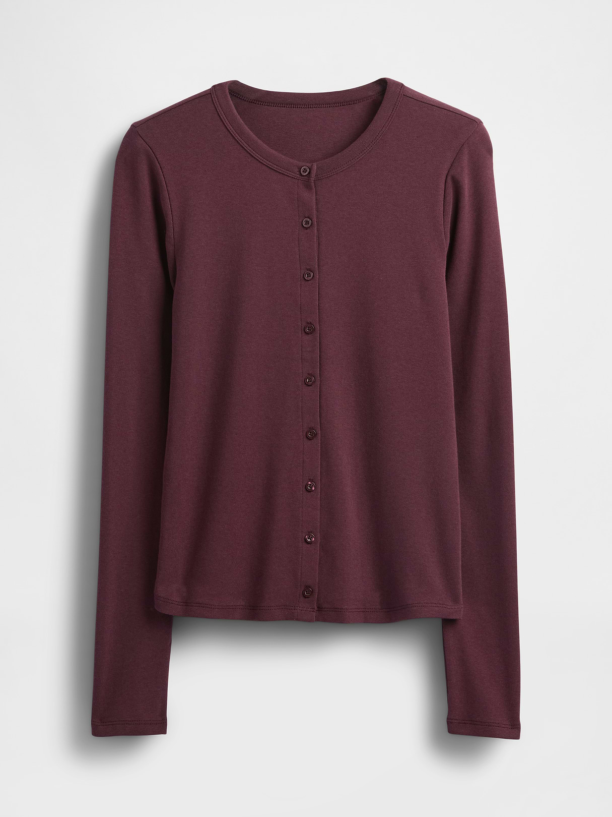 Modern Crewneck Cardigan - Bordeaux purple
