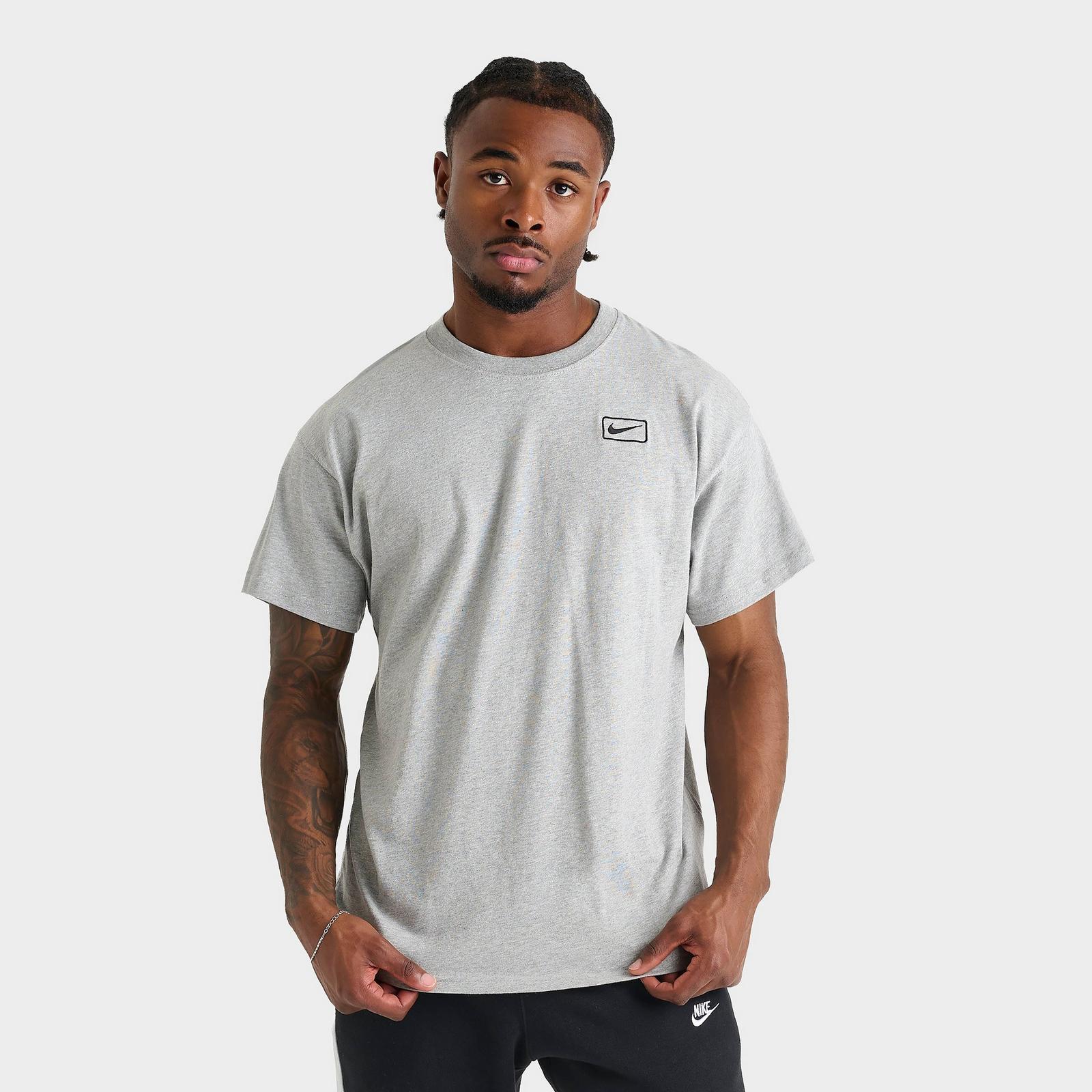 Men's Nike Sportswear Swoosh Box T-Shirt - Dark Grey Heather
