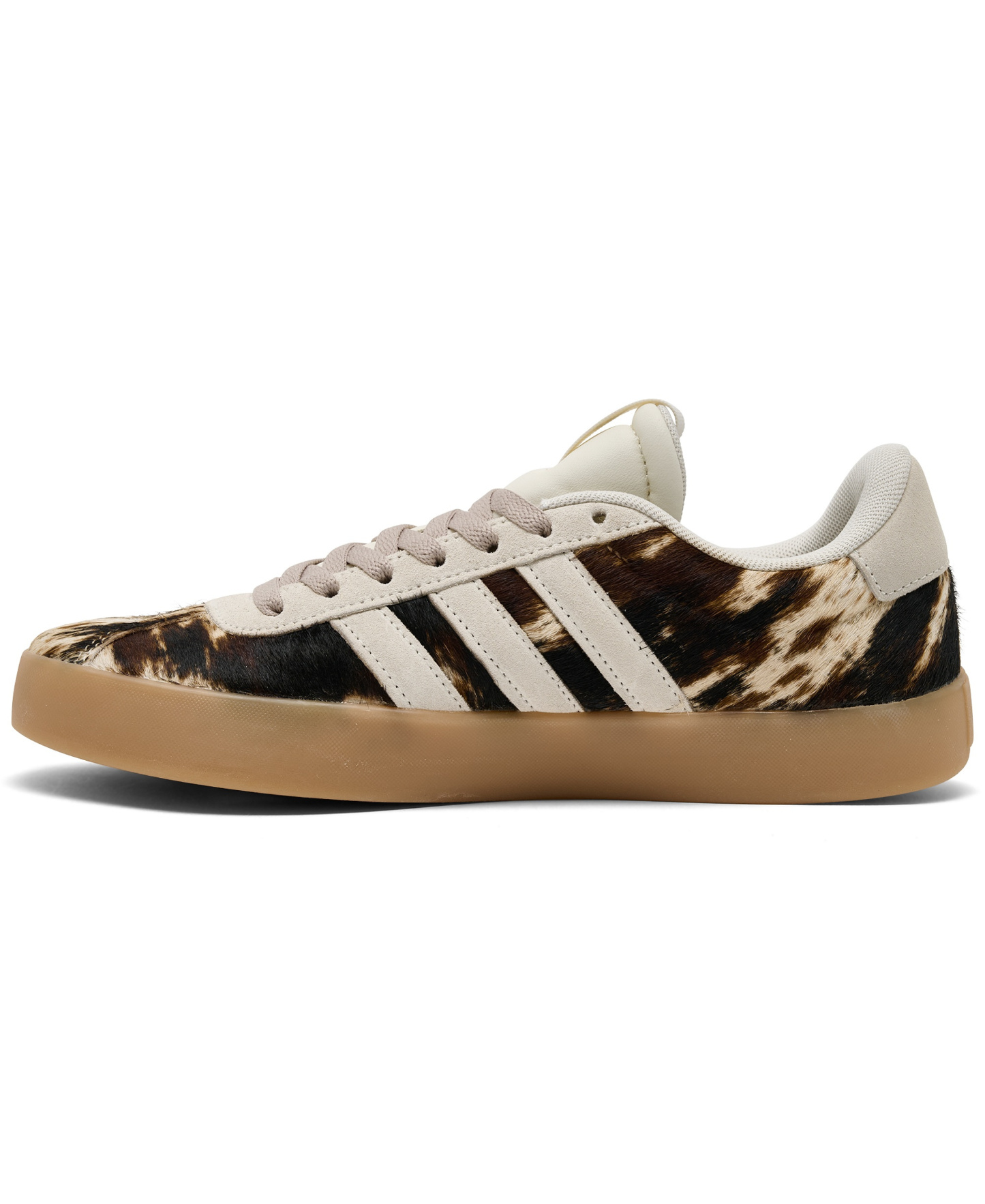 adidas Women's VL Court 3.0 Cow Print Sneakers - OffWhite, TraceBrown