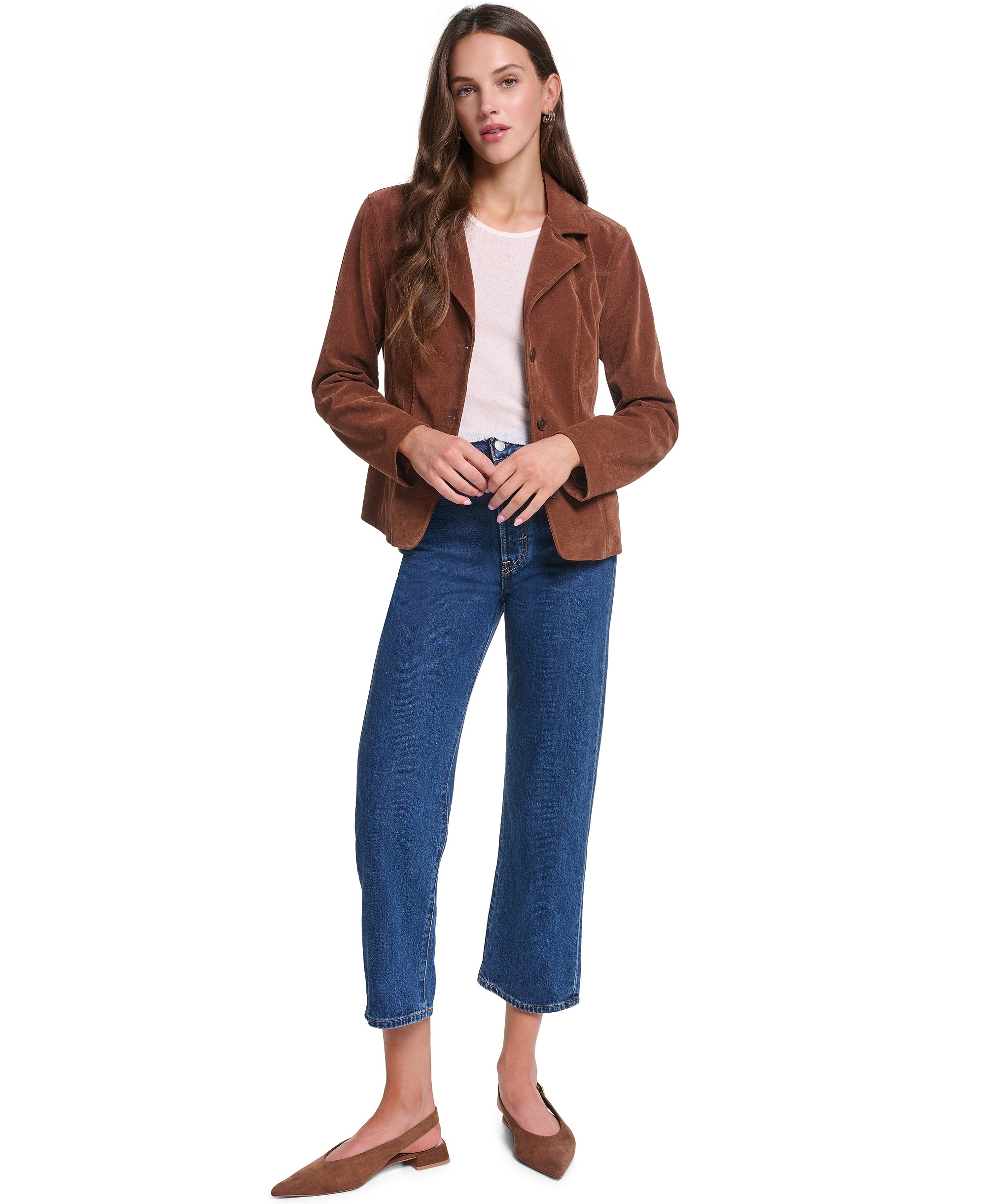 Levi's Women's Fitted Faux Suede Blazer - Maple