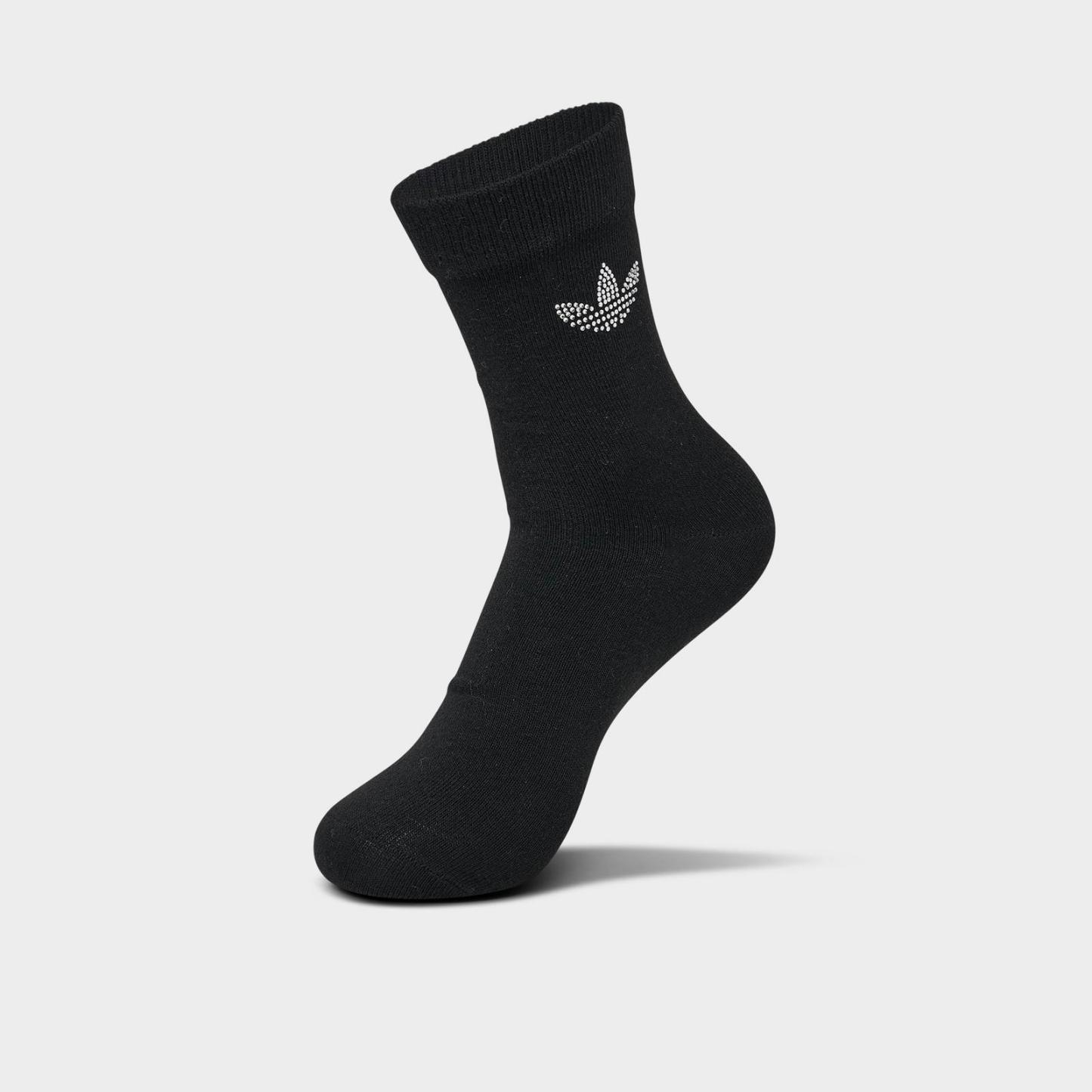 adidas Originals Unisex Rhinestone High Quarter Socks (2-Pack) - Black/White - view 5