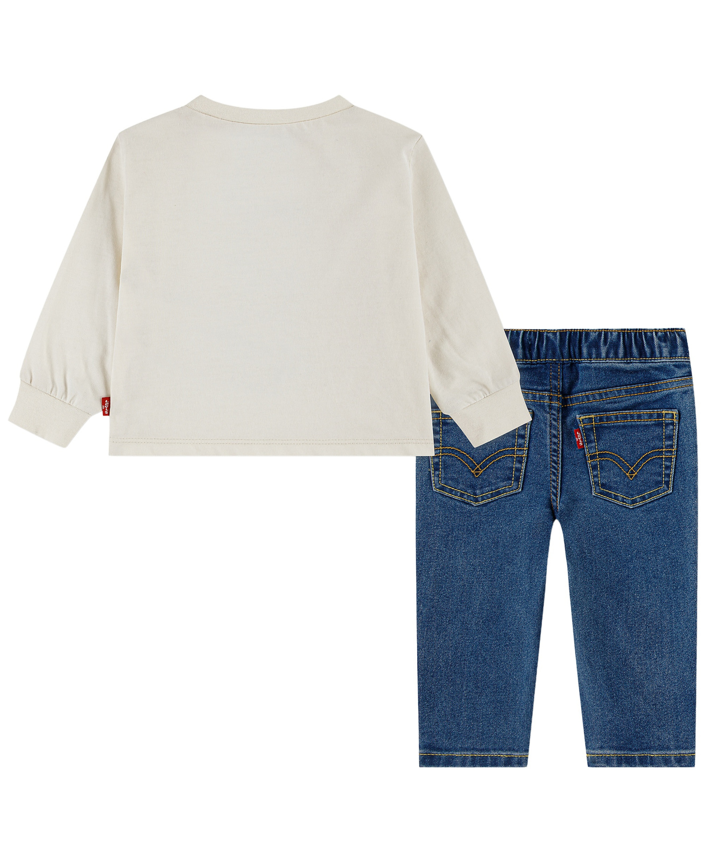 Levi's Baby Boys' Scooter Long-Sleeve T-Shirt and Jeans, 2-Piece Set - Levi's Egret/Blue