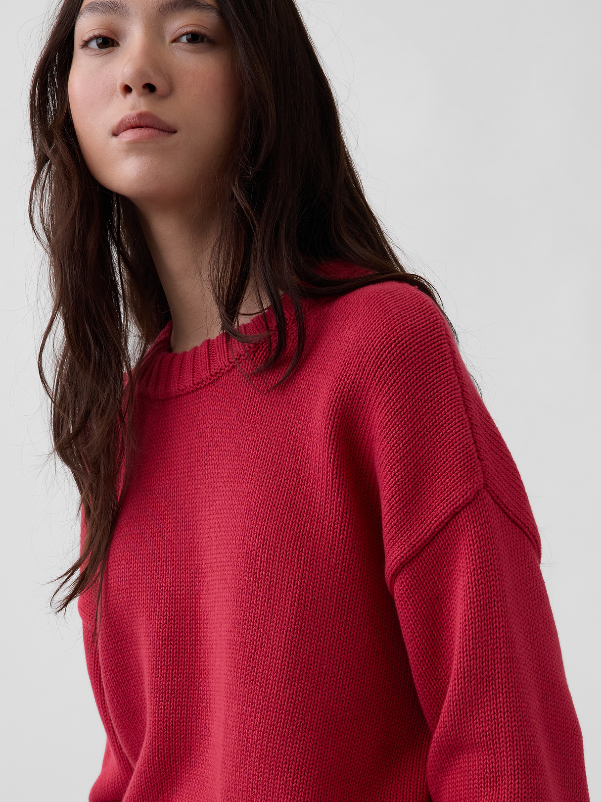 100% Cotton Oversized Sweater - chakra red
