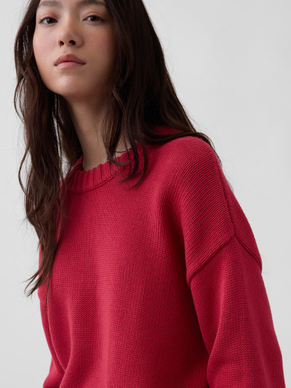 100% Cotton Oversized Sweater - chakra red