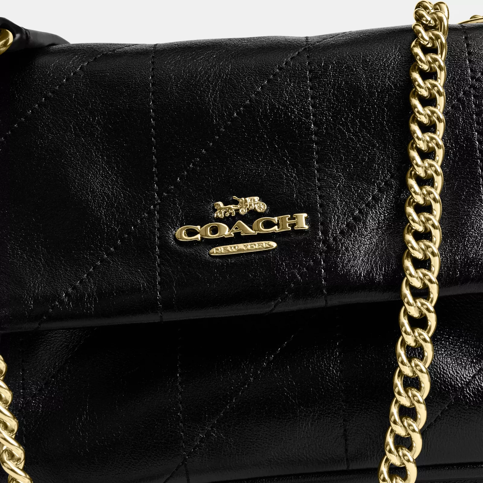 Elodie Crossbody Bag 18 With Quilting - Gold/Black - view 8
