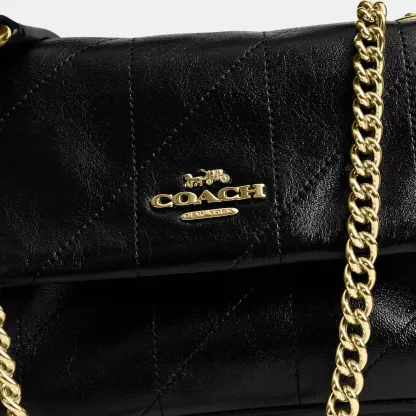 Elodie Crossbody Bag 18 With Quilting - Gold/Black - view 8