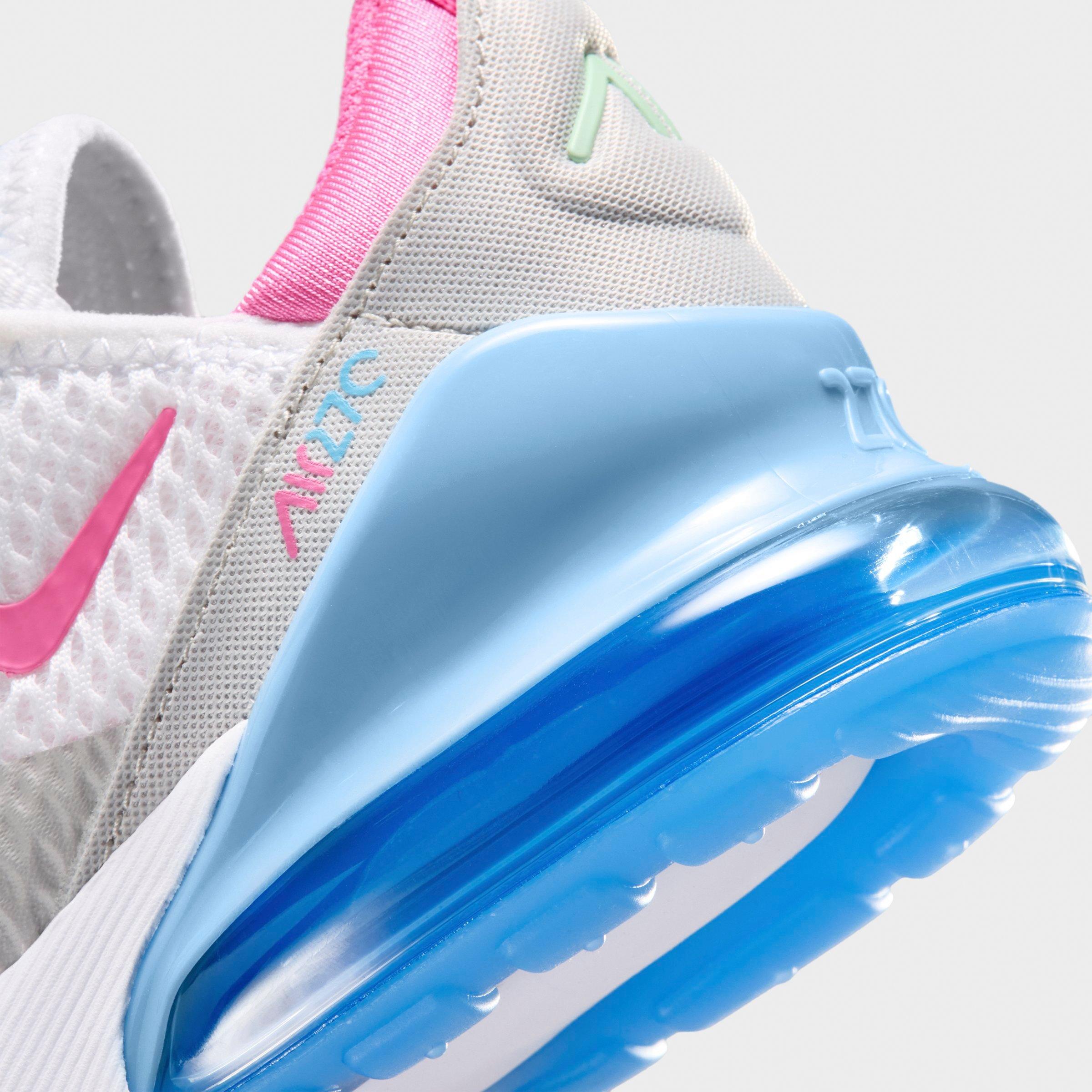 Little Kids' Nithtke Air Max 270 Casual Shoes - White/Football Blue/Arctic Green/Pinksicle - Detail shot