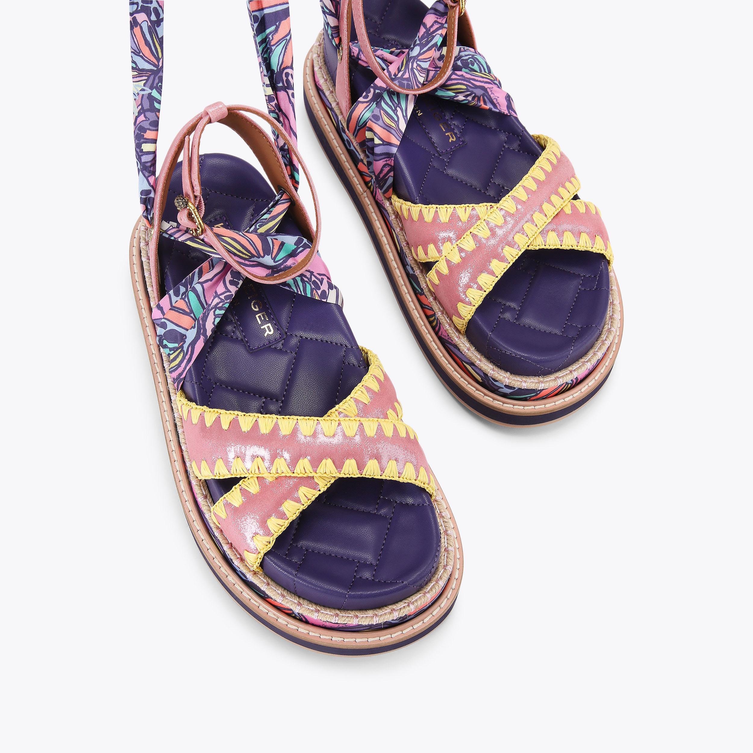 Kurt Geiger London Orson Cross Scarf Sandal - Pink - view 3