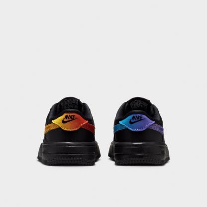 Infant and Kids' Toddler Nithtke Force 1 Low Casual Shoes - Part 1 - Black/Laser Orange/Picante Red/Action Grape - Back view