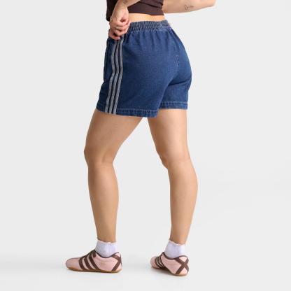 Women's adidas Originals adicolor Firebird Denim Shorts - Indigo Denim - view 4