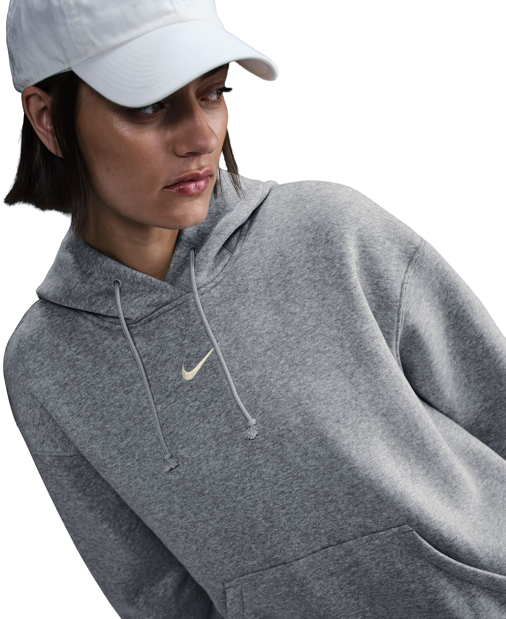 Nike Women's Sportswear Phoenix Fleece Oversized Pullover Hoodie - Dark Gray Heather/sail