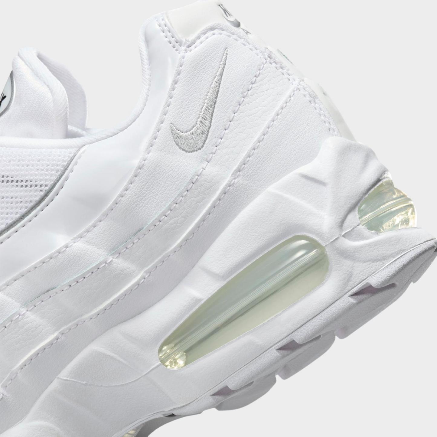 Women's Nike Air Max 95 Big Bubble Casual Shoes - White/Black/Reflect Silver/Metallic Silver