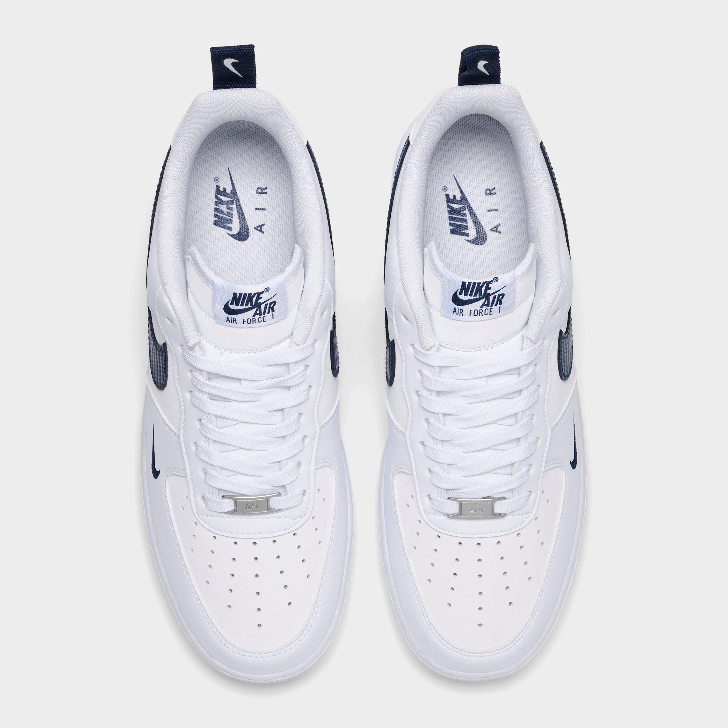 Men's Nithtke Air Force 1 '07 LV8 Casual Shoes - Part 4 - White/Midnight Navy/White - Top view