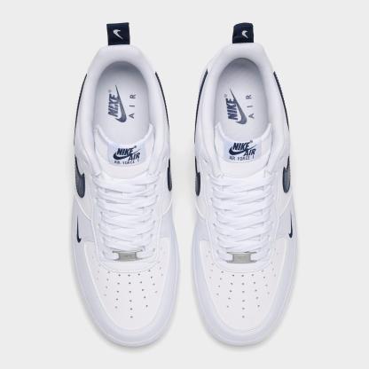 Men's Nithtke Air Force 1 '07 LV8 Casual Shoes - Part 4 - White/Midnight Navy/White - Top view