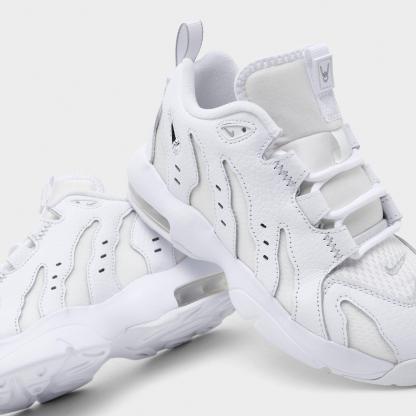 Little Kids' Nithtke Air DT Max ‘96 Low Casual Shoes - White/Metallic Silver/White/Light Smoke Grey - Detail shot