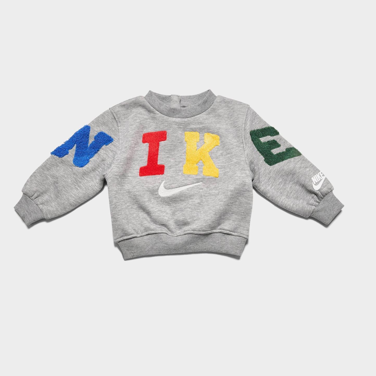 Infant Nithtke Chenille Crewneck Sweatshirt and Jogger Pants Set - Dark Grey Heather
