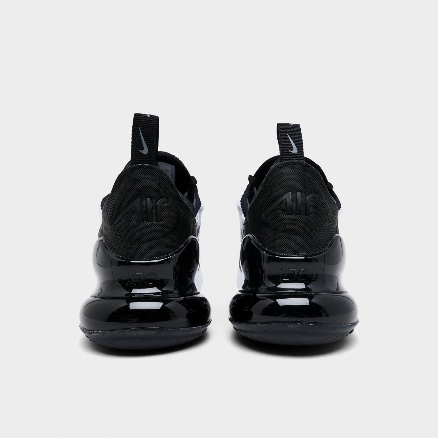 Big Kids' Nithtke Air Max 270 Casual Shoes - Black/White/Cool Grey/Black - Back view