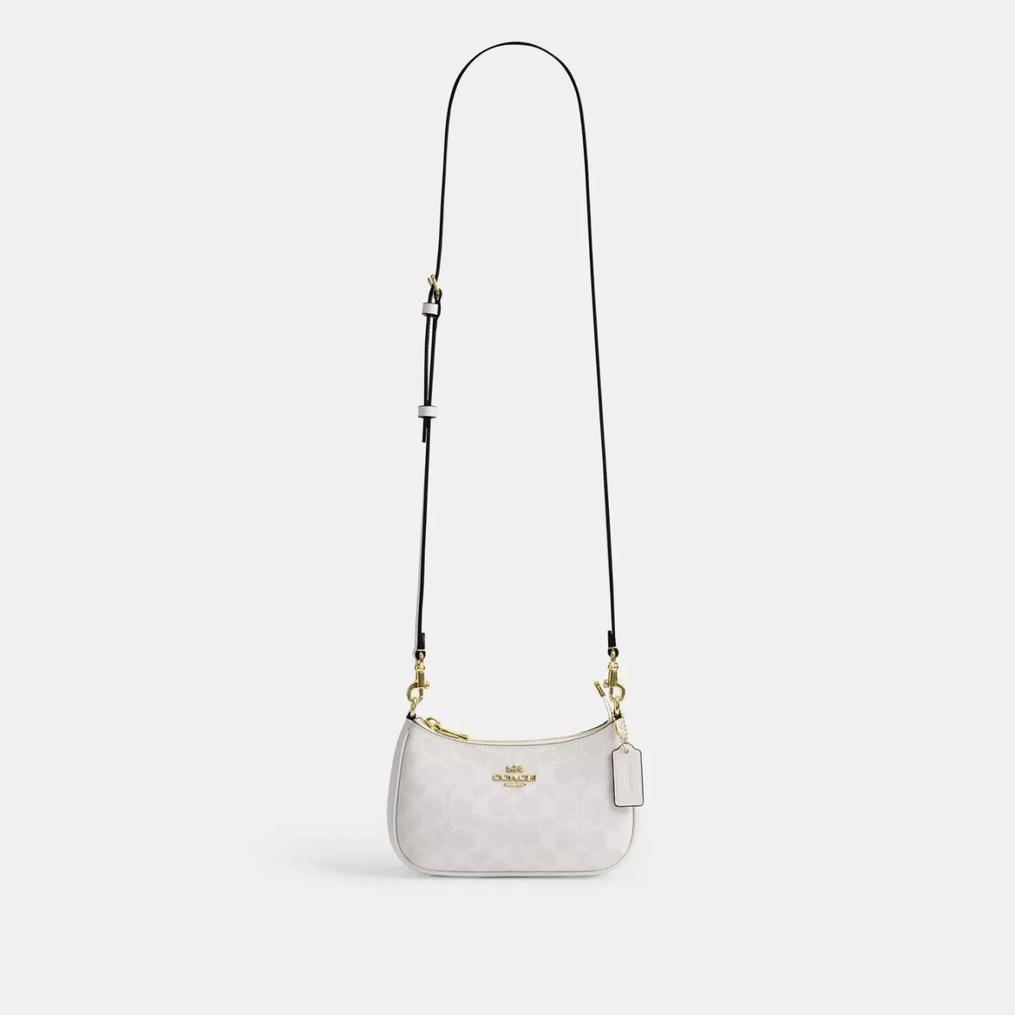 Teri Mini Crossbody Bag In Signature Canvas - Gold/White/Chalk - view 9