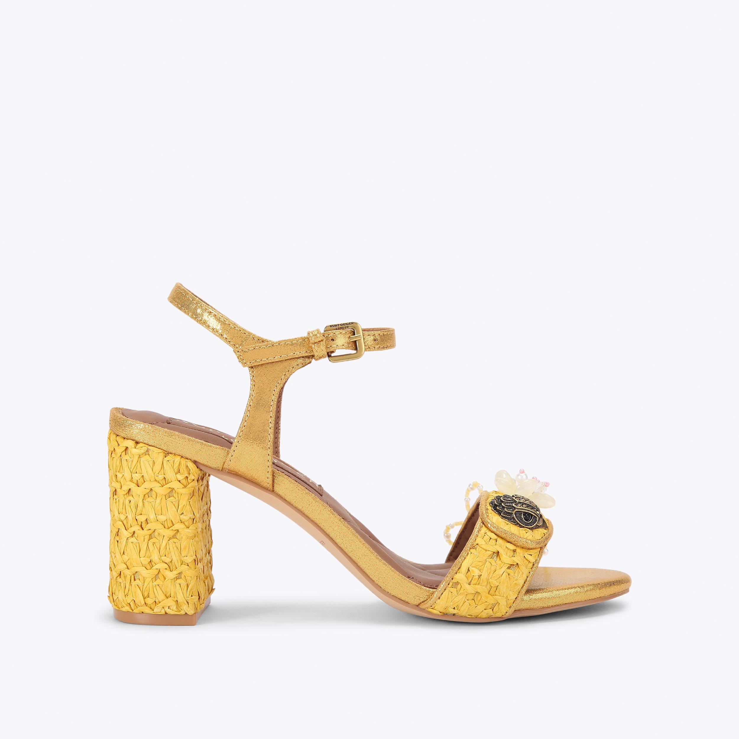 Kurt Geiger London Kensington Langley Raffia Heel - Yellow