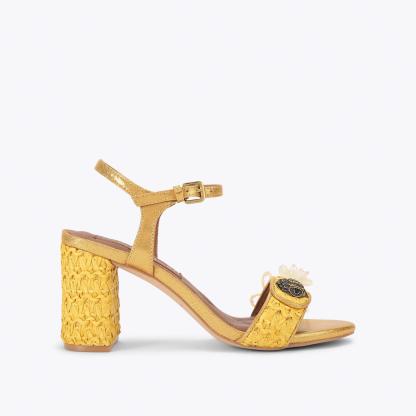 Kurt Geiger London Kensington Langley Raffia Heel - Yellow
