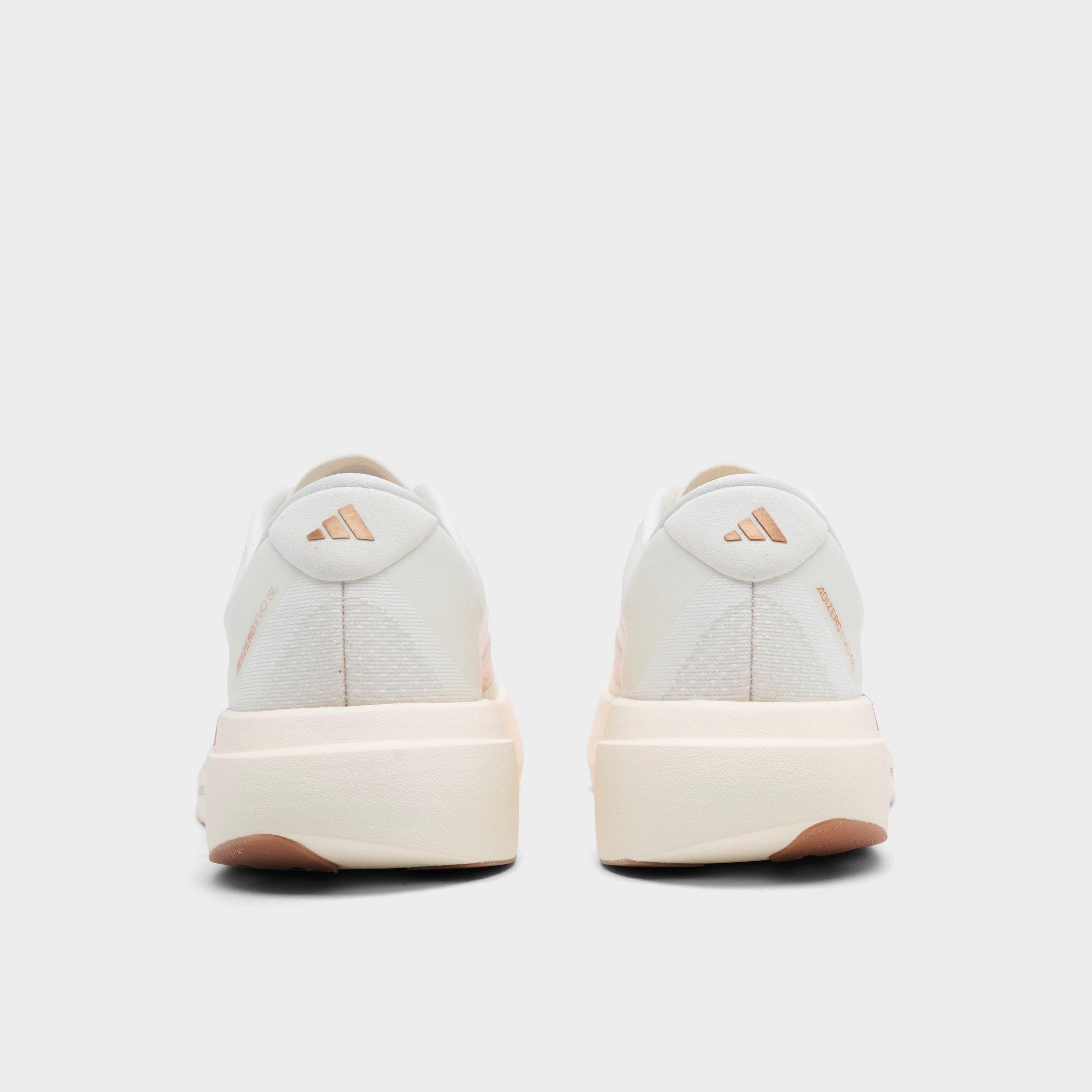 Women's adidas Adizero EVO SL Running Shoes - Part 1 - Off White/Copper Metallic/Blush Pink - Back view