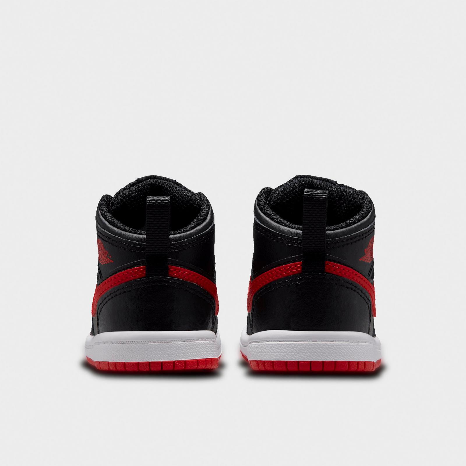 Kids' Toddler Air Jordan Retro 1 Mid Casual Shoes - Black/White/University Red - view 4