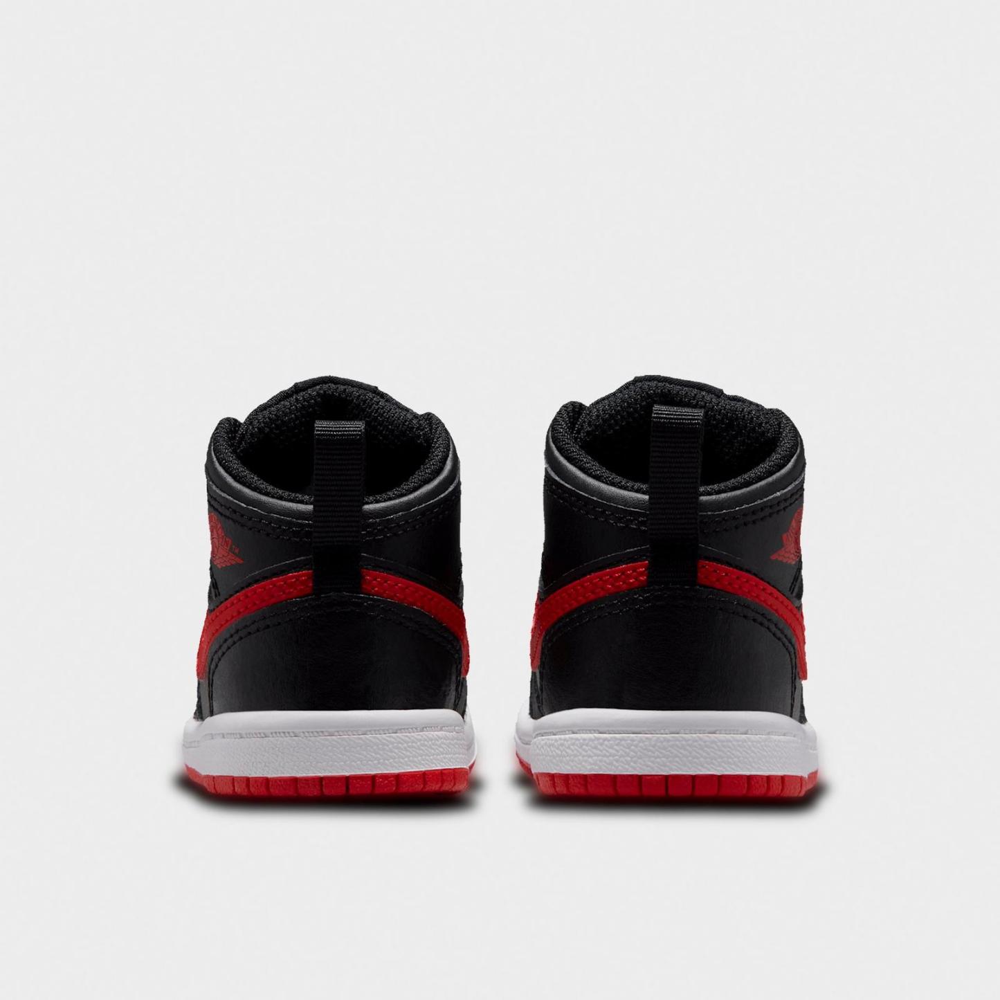 Kids' Toddler Air Jordan Retro 1 Mid Casual Shoes - Black/White/University Red - view 4