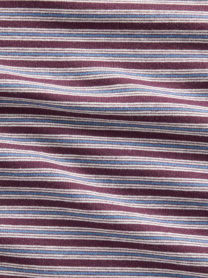 Modern Crew T-Shirt - Purple burgundy & blue stripe